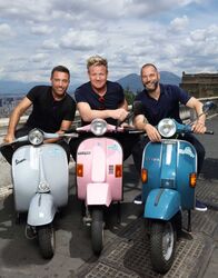 Gordon Ramsays Roadtrip – (v.l.n.r.) Gino D'Acampo; Gordon Ramsay; Fred Sirieix
