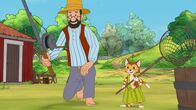 Pettersson und Findus – Pettersson und Findus gehen auf Jagd nach dem „Zischmonster“.