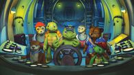 Franklin und Freunde – Käpt‘n Delmar führt die Seeplanke ruhig und langsam.