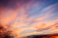 Wetterschau – Dramatic sunset sky with orange colored clouds