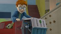 Feuerwehrmann Sam – Norman stört das Miauen der Katze beim Filmschauen. Er hofft, dass sie still ist, wenn er sie aus ihrem Käfig befreit.