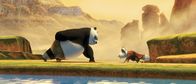 Kung Fu Panda – Meister Shifu (unten) sucht nach Mitteln und Wegen, um dem ungelenkigen Pandabären Po (oben) die Kunst des Kung Fu-Kampfes beizubringen ...