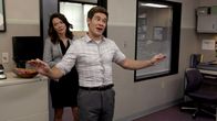 Workaholics – L-R: Alice Murphy (Maribeth Monroe), Adam DeMamp (Adam Devine)