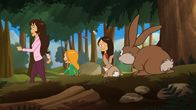 Power Sisters – Entstressen in der Natur: Wendy, Marine und Mama Sandrine sind froh im Wald, zu sein.