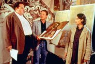 Der Bulle von Tölz – (v.li.): Ottfried Fischer (Benno Berghammer), Wilfried Labmeier (Thomas Landig), Katerina Jacob (Sabrina Lorenz).