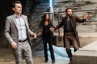 Sleepy Hollow – L-R: Malcolm Dreyfuss (Jeremy Davies), Diana Thomas (Janina Gavankar) and Ichabod Crane (Tom Mison)