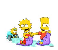 Die Simpsons – (24. Staffel) - Machen es ihren Eltern nicht immer leicht: Bart (r.), Lisa (M.) und Maggie (l.) ...