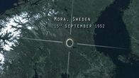 UFOs über Europa – Karte von Mora, Schweden.