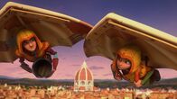 Leo da Vinci – Leo und Lisa fliegen in den Gleitern.