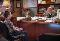 Young Sheldon – L-R: Sheldon Cooper (Iain Armitage), Dr. John Sturgis (Wallace Shawn).