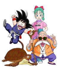 Dragonball – L-R: Son-Goku, Bulma, Master Roshi