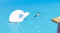 Zoom - Der weiße Delfin – Zoom hat einen neuen Freund gefunden, einen kleinen Pinguin. Fröhlich spielen die beiden mit einem Reifen. Yann und sein Onkel Patrick wundern sich, wo der Pinguin herkommt.