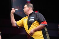 Darts: Weltmeisterschaft – Gabriel Clemens; GER, European Darts Championship, Dortmund, 26.10.2023, Westfalenhalle, Peter Wright vs Gabriel Clemens