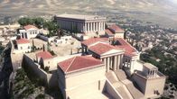 Megapolis – Die Akropolis mit dem alles überstrahlenden Parthenon-Tempel. (3D-Grafik)