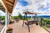 Markt – Screened walkout deck with fire pit, chais, bench and garden swing, chais, bench and garden swing
