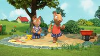 Pip und Posy – Posy hat sich aus Versehen mit Frankie und mit Pip gleichzeitig verabredet - jetzt flitzt sie von einem zum anderen.