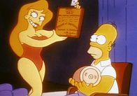Die Simpsons – Homer hat durch Zufall eine Katastrophe verhindert. Als Belohnung bekommt er nun einen riesigen Schinken und eine Urkunde überreicht.
