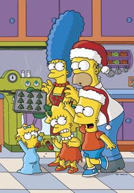 Die Simpsons – (16. Staffel) - Die chaotische Familie Simpson: Marge (hinten l.), Homer (hinten r.), Lisa (vorne M.), Bart (vorne r.), Maggie (vorne l.) ...