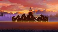 Yakari – Yakari und eine Herde Bisons.