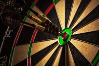 Darts: Belgian Open – Three darts in bull's eye close up