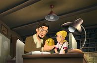 Chi Rho - Das Geheimnis – Professor Petersen und seine Tochter Cora bestaunen den Cubus Temporis.