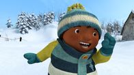 Snowsnaps' Winterspiele – Jonas freut sich über die Dinosaurier-Fossilien-Jagd.