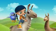 Wissper – Wissper - Das Lama-Drama - Lama Alanna findet das Leben als Lama lahm. Sie wäre viel lieber ein cooles Kamel. Wissper und Peggy versuchen, Alanna nach Kräften zu helfen, wie ein Kamel auszusehen und zu handeln. Aber ihre Kamel-Künste sind begrenzt. Deshalb ruft Wissper Kamel Dieter zu Hilfe. Doch dann braucht der Helfer selbst Hilfe. Foto: ORF/STUDIO 100 MEDIA. Veröffentlichung honorarfrei nur für redaktionelle Berichterstattung in Sendungszusammenhang und mit Copyrightangabe. Kontakt: foto@orf.at