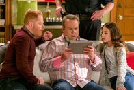 Modern Family – Jesse Tyler Ferguson (Mitchell Pritchett), Eric Stonestreet (Cameron Tucker), Aubrey Anderson-Emmons (Lily Tucker-Pritchett).
