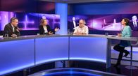 Maischberger – v.l.n.r.: Nikolaus Blome (Leiter des Politikressorts von RTL/n-tv), Helene Bubrowski (stellvertretende Chefredakteurin von Table.Media), Urban Priol (Kabarettist).