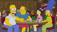 Die Simpsons – (v.l.n.r.) Homer; Jeff; Kumiko; Marge
