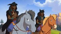 Yakari – Zwei Indianer eines anderen Stammes, die ihre Pferde schlecht behandeln, wollen Pumas jagen. Yakari ist empört und will den Pferden und den Pumas helfen.