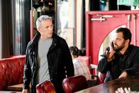 Stumptown – L-r: Freddie (Alex Carter), Grey McConnell (Jake Johnson)