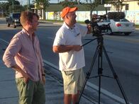 Evil Twins - Böse Zwillinge – Behind the scenes: Producer Darren Coyle with Director of Photography Ted Tuel.