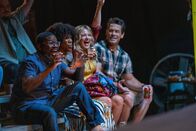 Vacation Friends – L - R: Marcus (Lil Rel Howery), Emily (Yvonne Orji), Kyla (Meredith Hagner), Ron (John Cena)