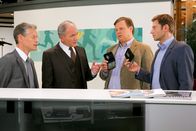 Die Rosenheim-Cops – L-R: Sebastian Burger (Steffen Wink), Dr. Jentsch (Johannes Terne), Hartl (Michael A. Grimm) and Hansen (Igor Jeftic).