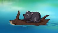 Bibi und Tina – Ein Wolfsjunges ist ins Wasser gestürzt und treibt mutterseelenallein auf dem reißenden Fluss.