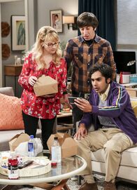 The Big Bang Theory – (v.li.) Melissa Rauch (Bernadette Rostenkowski-Wolowitz), Simon Helberg (Howard Wolowitz), Kunal Nayyar (Rajesh Koothrappali).