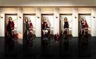 Desperate Housewives – (8. Staffel) - Neue Geheimnisse, neue Nachbarn und ein Mord: Lynette (Felicity Huffman, M.), Bree (Marcia Cross, 2.v.l.), Gabrielle (Eva Longoria, r.), Susan (Teri Hatcher, 2.v.r.) und Renée (Vanessa Williams, l.) ...