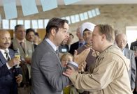 Tatort – Rechtsmediziner Prof. Karl Friedrich Boerne (Jan Josef Liefers, vorne, l.) ist wütend. Ausgerechnet während des internationalen Ärztekongress wird er von Kommissar Frank Thiel (Axel Prahl, vorne, r.) wegen aktueller Ermittlungsarbeiten gestört.