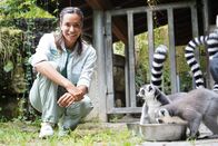 Beste Freunde - das Tiermagazin – Andrea Schlager beim Füttern der Kattas im Zoo Hellbrunn während Servus TV´s "Beste Freunde" in Salzburg, Salzburg, Österreich am 27.08..2024