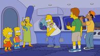 Die Simpsons – (v.l.n.r.) Lisa; Bart; Maggie; Marge; Homer