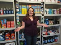 Couponing Extrem – Briana with her stockpile.