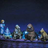 Unser Sandmännchen – Durch Zufall zaubert Luzie (1.v.li.) 3 Moffels herbei, die ihr jede Nacht einen Wunsch erfüllen. So etwas hat das Städtchen noch nie erlebt.