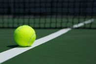 Tennis: Davis Cup – Tennis Ball on a Court - close up