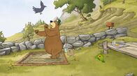 Unser Sandmännchen – Dr. Brumm wird beim Aussähen von einer Krähe gestört.