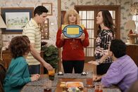 The Goldbergs – L-R: L-R: Geoff Schwartz (Sam Lerner), Beverly Goldberg (Wendi McLendon-Covey) and Erica Goldberg (Hayley Orrantia)