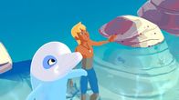 Zoom - Der weiße Delfin – Zoom, der weiße Delfin, und sein bester Freund Yann. Die beiden freuen sich, weil sie Yanns kleine Schwester Marina entdeckt haben.