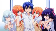 Date a Live – v.l.n.r.) Origami Tobiichi; Kaguya Yamai; Shidou Itsuka; Yuzuru Yamai; Tohka Yatogami