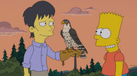 Die Simpsons – Bart Simpson (r.) freundet sich nicht nur mit seinem neuen Mitschüler Diggs (l.), sondern auch mit dessen Falken an und ist begeistert von der Falknerei ...