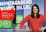 Super.Markt – RUNDFUNK BERLIN-BRANDENBURG Neues Fernsehprogramm für den rbb startet Nach der Sommerpause eröffnet Janna Falkenstein (Foto) am Montag den 11. September zum Wochenstart die Fernseh-Primetime beim rbb mit dem Verbrauchermagazin "SUPER.MARKT". Live aus Potsdam geht sie wieder auf informative Streifzüge durch die bunte Waren- und Wirtschaftswelt, immer entlang der Frage: "Na, heute schon verbraucht?".